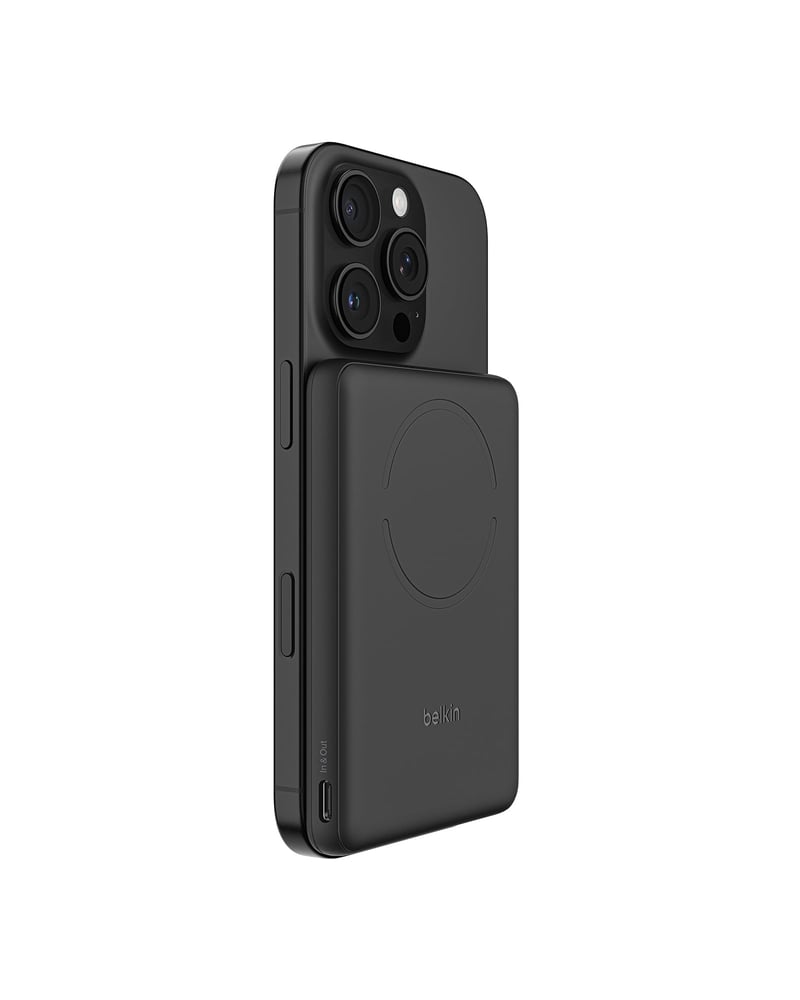 Baterie externă magnetică Belkin BoostCharge 5000 mAh cu inel magnetic - Negru