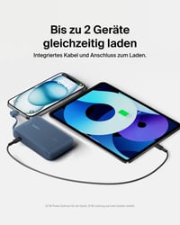 Powerbanka Belkin BoostCharge 10 000 mAh so vstavaným káblom USB-C, 20W PD – modrá 3