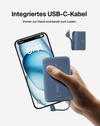Powerbanka Belkin BoostCharge 10 000 mAh so vstavaným káblom USB-C, 20W PD – modrá 6