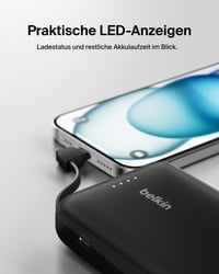 Power banka Belkin BoostCharge 10 000 mAh so vstavaným USB-C káblom, 20W PD – čierna 6