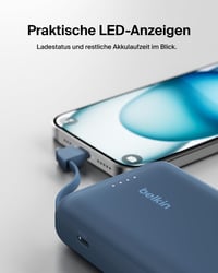 Powerbanka Belkin BoostCharge 10 000 mAh so vstavaným káblom USB-C, 20W PD – modrá 7