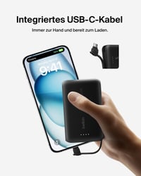Power banka Belkin BoostCharge 10 000 mAh so vstavaným USB-C káblom, 20W PD – čierna 5