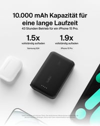 Power banka Belkin BoostCharge 10 000 mAh so vstavaným USB-C káblom, 20W PD – čierna 4