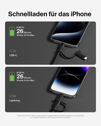 Kábel Belkin BoostCharge Pro 2 v 1 USB-C a Lightning – čierny (CAC003HQ1.5MBK) 4