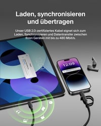 Kábel Belkin BoostCharge Pro 2 v 1 USB-C a Lightning – čierny (CAC003HQ1.5MBK) 7