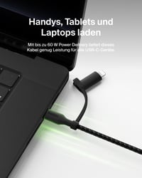 Kábel Belkin BoostCharge Pro 2 v 1 USB-C a Lightning – čierny (CAC003HQ1.5MBK) 5