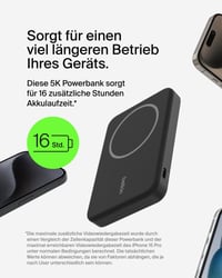 Magnetická bezdrôtová powerbanka Belkin BoostCharge Pro 5000 mAh, Qi2 MagSafe kompatibilná prenosná nabíjačka so vstavaným stojanom pre iPhone 16 15 14 13, čierna 3