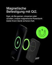 Magnetická bezdrôtová powerbanka Belkin BoostCharge Pro 5000 mAh, Qi2 MagSafe kompatibilná prenosná nabíjačka so vstavaným stojanom pre iPhone 16 15 14 13, čierna 5