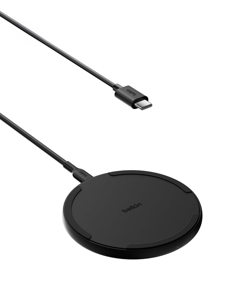 Bezdrôtová nabíjačka Belkin BoostCharge Pro Qi, 15W rýchlonabíjanie, čierna – kompatibilná s iPhone, Samsung, Pixel, AirPods, vrátane USB-C kábla