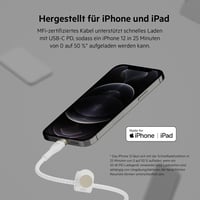 Belkin BoostCharge Pro Flex fonott USB-C–Lightning kábel 20W MFi - fehér - 2 m 2