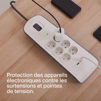 Belkin BSV604ca2M túlfeszültségvédő elosztó 6 aljzat, 2 USB, 2 m kábel - fehér 3