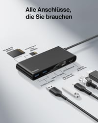Hub USB-C Belkin Connect 8-în-1, 4K 60Hz, 100W PD, transfer de date 10Gbps, Ethernet 2,5G, compatibil Mac, Windows, Chromebook, negru 3