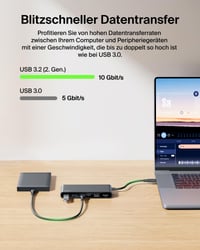 Hub USB-C Belkin Connect 8-în-1, 4K 60Hz, 100W PD, transfer de date 10Gbps, Ethernet 2,5G, compatibil Mac, Windows, Chromebook, negru 6