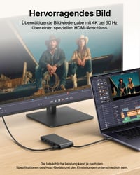 Hub USB-C Belkin Connect 8-în-1, 4K 60Hz, 100W PD, transfer de date 10Gbps, Ethernet 2,5G, compatibil Mac, Windows, Chromebook, negru 5