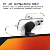 Belkin polohovateľný držiak na iPhone s MagSafe pre notebooky Mac – čierny, podpora funkcie Kamera v rámci kontinuity, videokonferencie, FaceTime, streamovanie 4