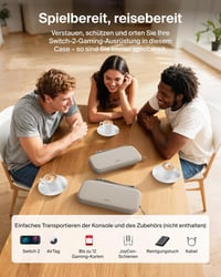 Belkin Gaming kemény tok Nintendo Switch 2-höz, AirTag-rekesszel, 12 játékkártya-hellyel - homokszín 3