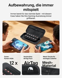 Belkin Gaming keménytok Nintendo Switch 2-höz, AirTag rekesszel, 12 játékkártya-zsebbel - antracit 5
