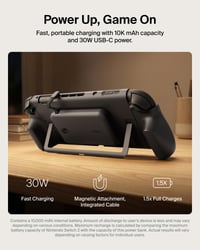 Belkin Herná nabíjacia rukoväť pre Nintendo Switch, 10000mAh powerbanka, 30W, magnetická odnímateľná nabíjačka, kompatibilná so stojanom, ergonomický úchop 4