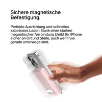 Belkin MagSafe kompatibilná magnetická powerbanka 5000 mAh, 7,5 W s bezdrôtovým nabíjacím stojanom, ružová - použitá, neúplné balenie 7