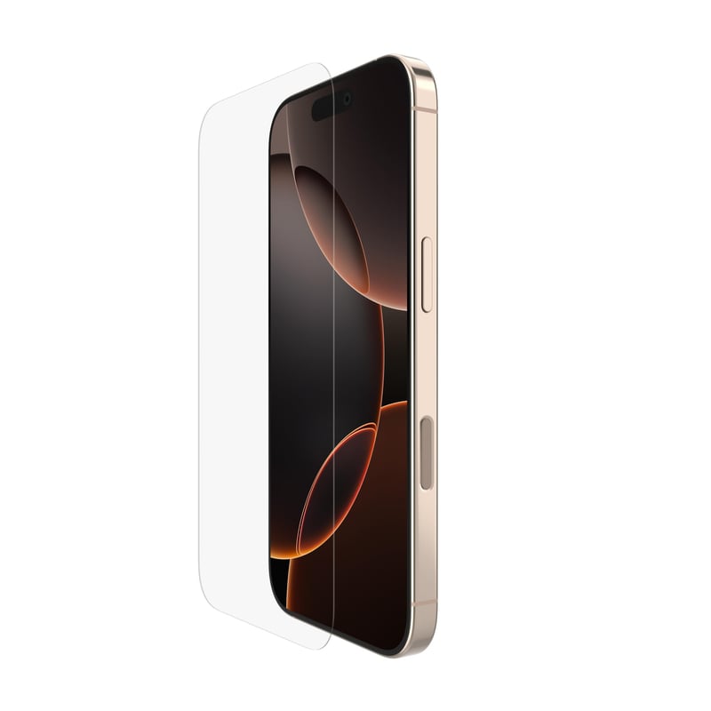 Ochranné sklo Belkin ScreenForce InvisiGlass pre iPhone 17 a iPhone 16 Pro, odolné voči poškriabaniu, tvrdosť 9H, jednoduchá aplikácia bez bublín, opakovane použiteľné