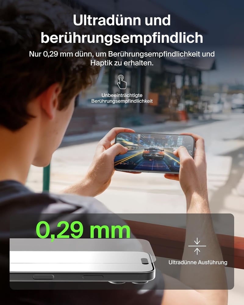 Belkin ScreenForce UltraGlass 2 iPhone Air üvegfólia, 9H keménység, buborékmentesítő tálcával
