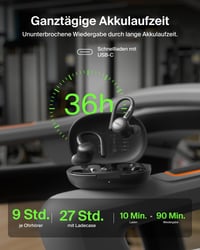 Bluetooth slúchadlá Belkin SoundForm ActiveFit s mikrofónom, rýchlym nabíjaním cez USB-C, 36-hodinovou výdržou batérie, odolnosťou voči vode IP54, športové slúchadlá pre iPhone a iPad 2