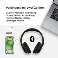 Căști Bluetooth Belkin SoundForm Adapt cu microfon, Multipoint, anulare a zgomotului ENC, autonomie 65 de ore, wireless și cu fir, PC, l 5
