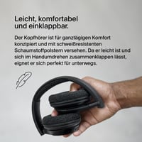 Căști Bluetooth Belkin SoundForm Adapt cu microfon, Multipoint, anulare a zgomotului ENC, autonomie 65 de ore, wireless și cu fir, PC, l 6