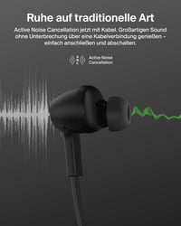 Căști cu fir Belkin SoundForm ANC USB-C cu microfon, anulare a zgomotului, compatibile cu iPhone 16/17, iPad, Galaxy S25, Pixel 10, negru 3
