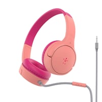 Detské slúchadlá Belkin SoundForm Mini s mikrofónom, 3,5 mm jack konektorom, na používanie v škole aj na cestách, ružové 1
