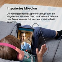 Detské slúchadlá Belkin SoundForm Mini s mikrofónom, 3,5 mm jack konektorom, na používanie v škole aj na cestách, ružové 4