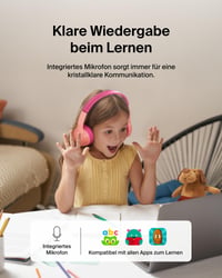 Bezdrôtové detské slúchadlá Belkin SoundForm Mini so vstavaným mikrofónom, 30-hodinovou výdržou batérie, nálepkami, pre iPhone, iPad, Galaxy 6