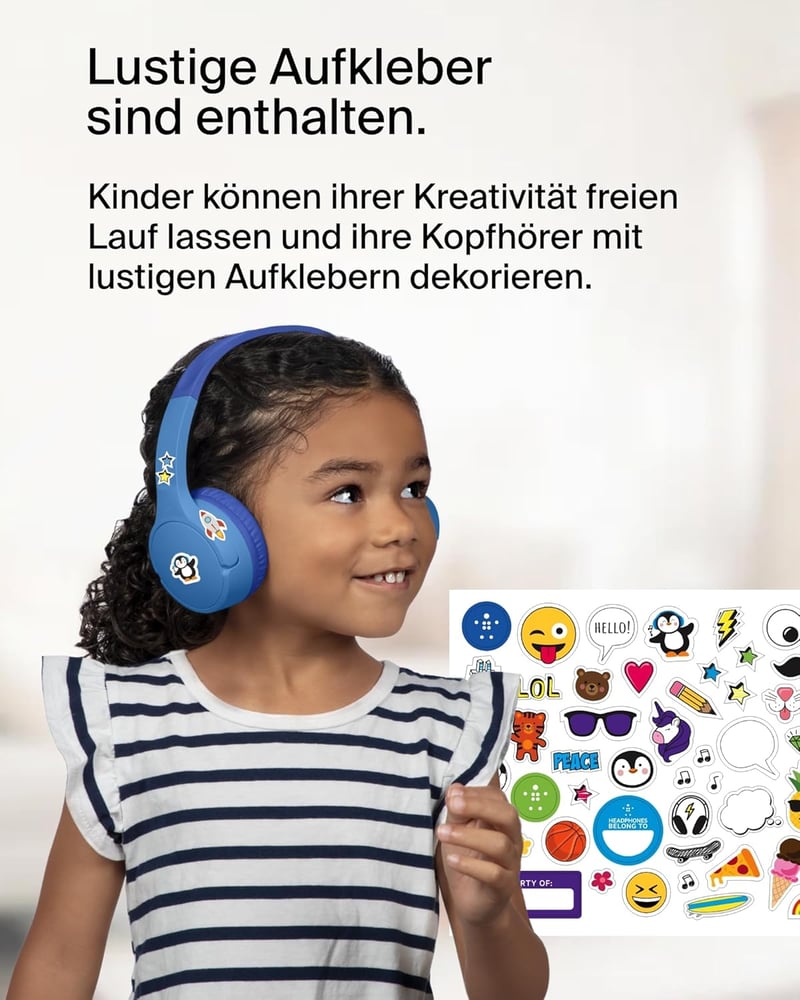 Belkin SoundForm Mini Wireless Gyerek Fejhallgató Mikrofonnal és Matricákkal, 30 Órás Játékidő