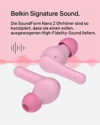 Detské Bluetooth slúchadlá Belkin SoundForm Nano 2 so vstavaným mikrofónom, výdrž batérie 28 hodín, 85 dB, IPX5, ružové 7