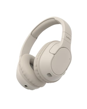Bežične Bluetooth slušalice Belkin SoundForm Surround, preko uha (over-ear) s funkcijom uklanjanja buke, 60 sati trajanja baterije, mekani jastučići za uši, za iPhone, Galaxy, iPad - boja pijeska