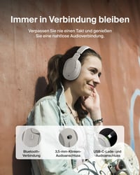 Bezdrôtové slúchadlá Belkin SoundForm Surround Bluetooth, cez uši (over-ear) s potlačením hluku, výdrž batérie 60 hodín, mäkké náušníky, pre iPhone, Galaxy, iPad – piesková farba 5