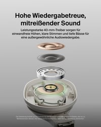 Bezdrôtové slúchadlá Belkin SoundForm Surround Bluetooth, cez uši (over-ear) s potlačením hluku, výdrž batérie 60 hodín, mäkké náušníky, pre iPhone, Galaxy, iPad – piesková farba 4
