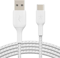 Belkin BoostCharge szövetfonott USB-C/USB-A töltőkábel - fehér - 1 m 1