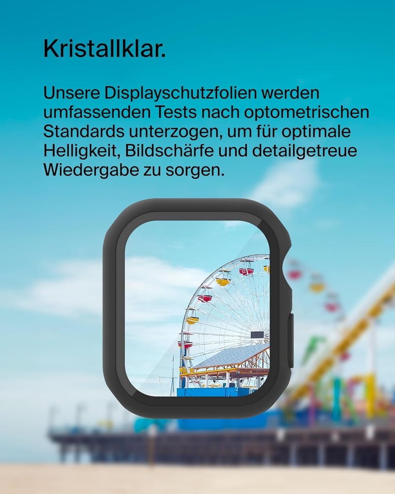 Belkin TemperedCurve 2in1 képernyővédő Apple Watch Series 9/8/7 45mm fekete - Apple Watch 45mm, black