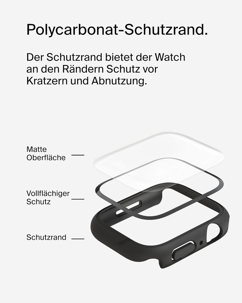 Belkin TemperedCurve 2in1 képernyővédő Apple Watch Series 9/8/7 45mm fekete - Apple Watch 45mm, black