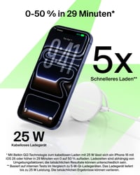 Belkin UltraCharge magnetická Qi2 25W bezdrôtová nabíjačka s pasívnym chladením – biela 3