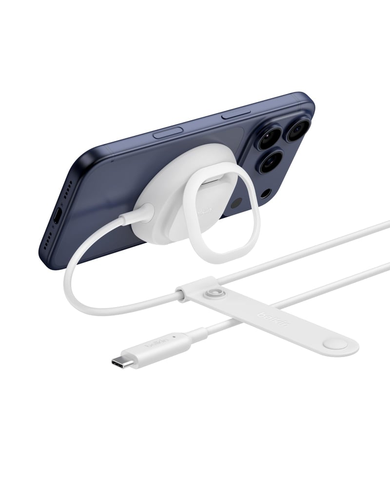 Belkin UltraCharge magnetická Qi2 25W bezdrôtová nabíjačka s pasívnym chladením – biela