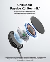 Încărcător magnetic wireless rapid Belkin UltraCharge Qi2 25W, compatibil cu iPhone 17 și AirPods Pro, cu răcire pasivă, negru 4