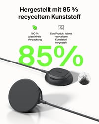 Încărcător magnetic wireless rapid Belkin UltraCharge Qi2 25W, compatibil cu iPhone 17 și AirPods Pro, cu răcire pasivă, negru 9