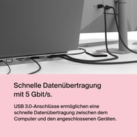 Adaptor Hub USB-C Belkin 11 în 1 MultiPort Docking Station 4K HDMI DisplayPort VGA încărcare 100W 3x USB-A Gigabit Ethernet SD MicroSD Jack 3,5 mm MacBook Pro Air XPS 7