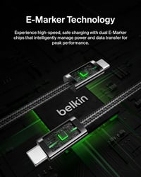 Belkin BoostCharge fonott USB-C – USB-C kábel 240W, 1,5 m, 2 db - fekete 5