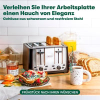 BELLA 4 szeletes kenyérpirító rozsdamentes acél, extra széles nyílásokkal és morzsatálcával 2