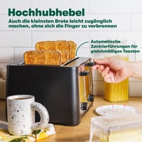 BELLA 4 szeletes kenyérpirító rozsdamentes acél, extra széles nyílásokkal és morzsatálcával 4