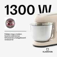Bella Pico 1300W 5L Krémszínű Konyhai Robotgép Mixerrel 3