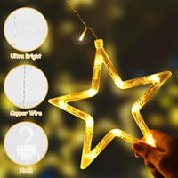 BellaAchtung 2,3m 138 LED Csillag Függöny Meleg Fehér Karácsony Dekoráció Időzítővel 4